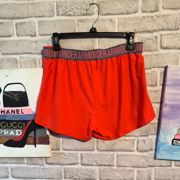 2 fir $10 Under Armour Orange and Gray Athletic Shorts Lightweight Performance - Picture 3 of 3